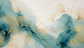 Fototapete Ginkgo Linien in Gold und Aquarell