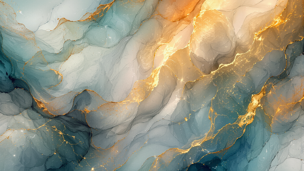 Fototapete Heller Marmor in Blau und Gold