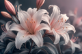 Fototapete Elegante Lilien in zarten Rosétönen