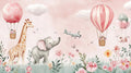 Fototapete Aquarell Safari mit Heißluftballons