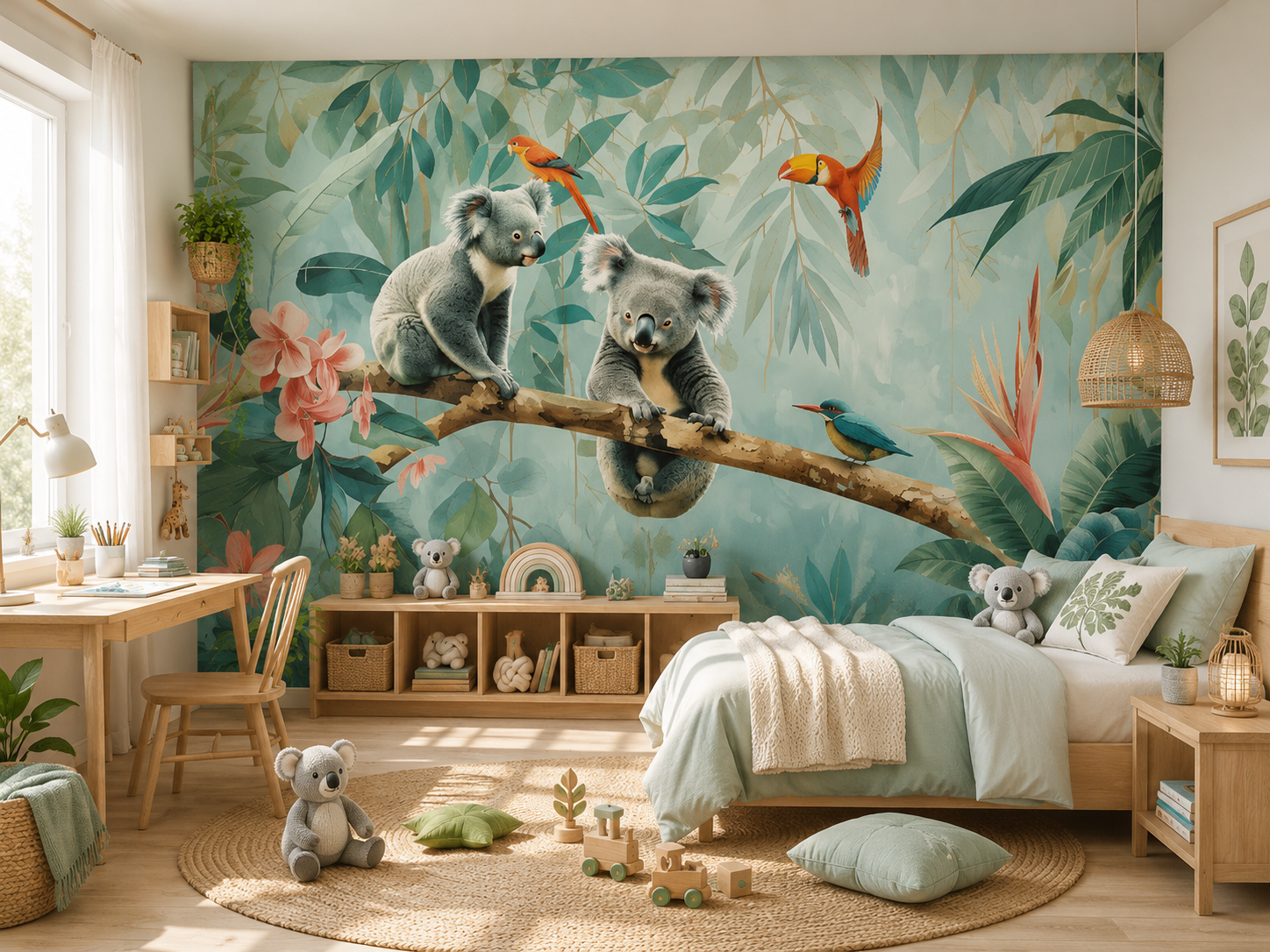 Fototapete Koalas im tropischen Dschungel für Kinderzimmer
