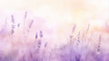 Fototapete Aquarell Lavendelfeld in Pastell für Mädchenzimmer