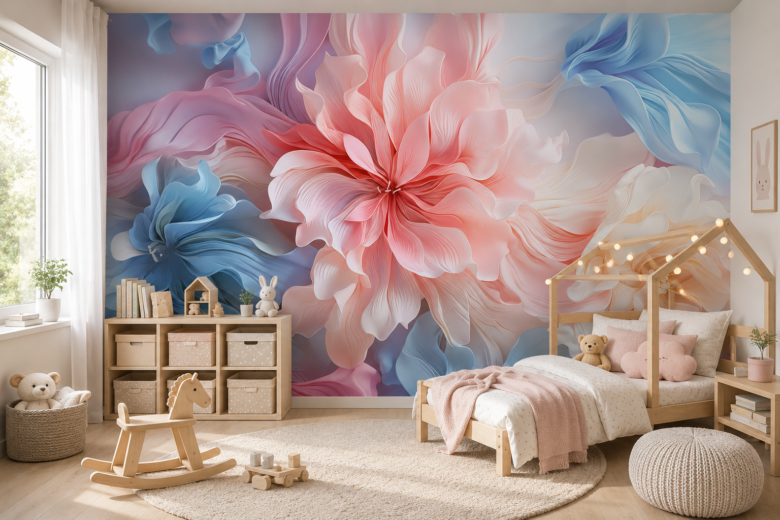 Fototapete Abstrakte Blüten in Pastellfarben