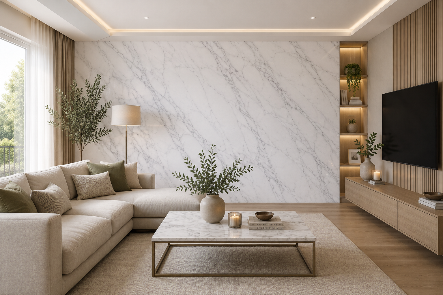 Fototapete Weißer Carrara Marmor