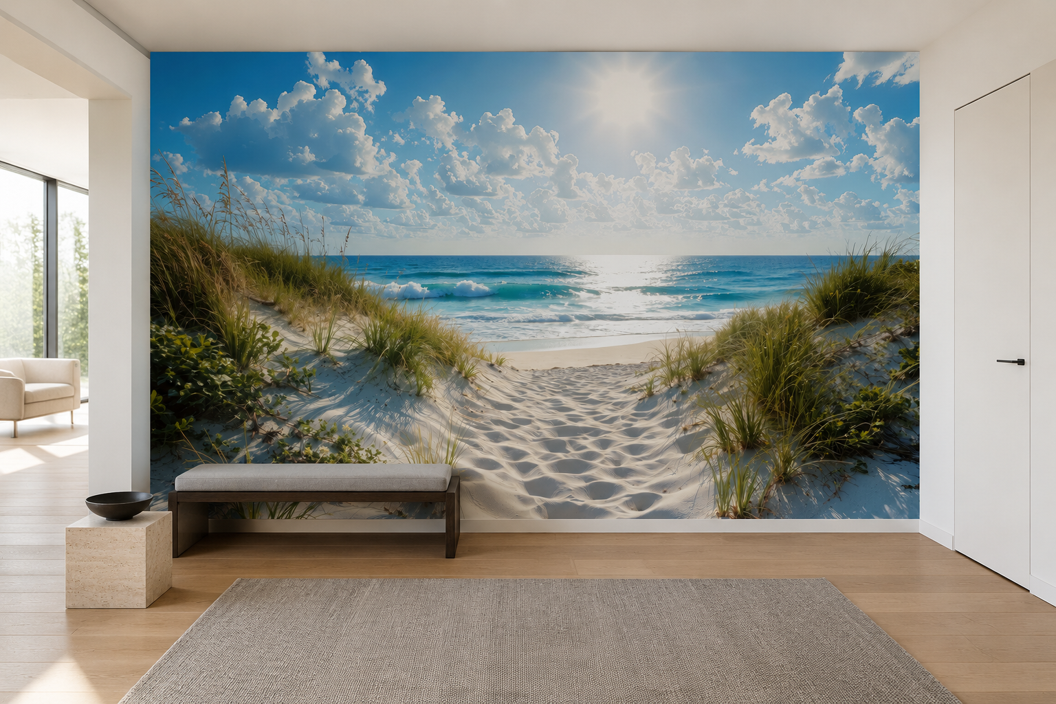 Fototapete Sandweg zum sonnigen Traumstrand