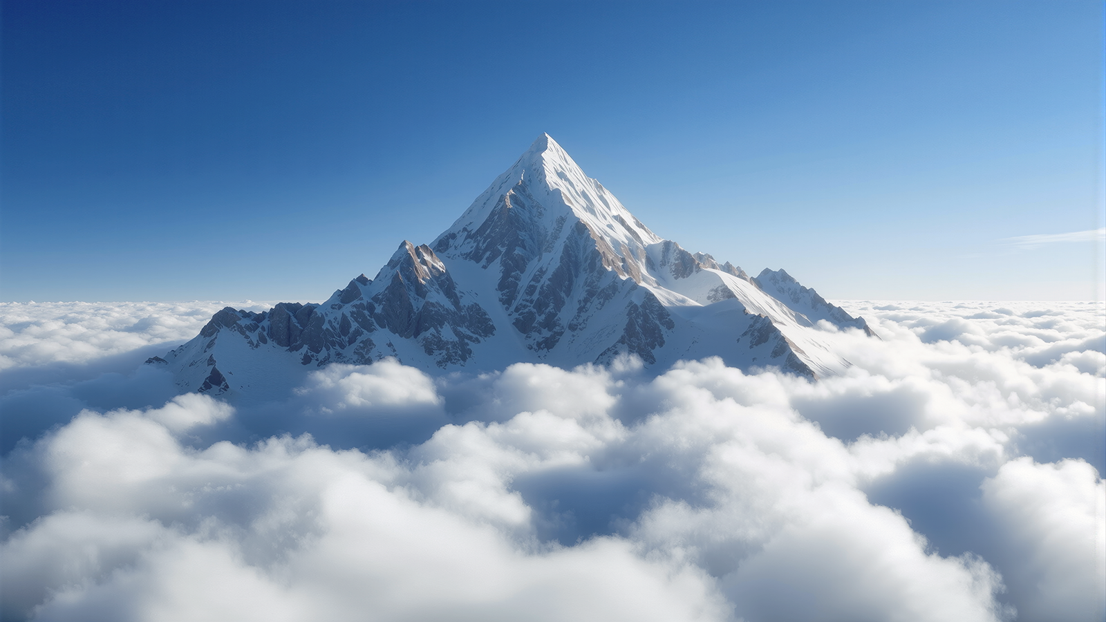 Fototapete Schneeberg über den Wolken