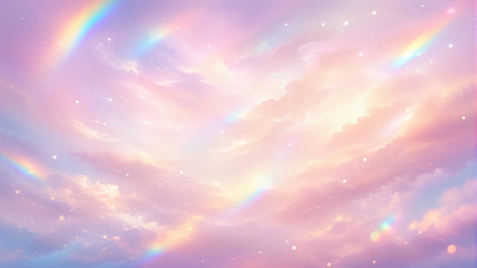 Fototapete Pastellhimmel mit Lichtreflexen und Wolken