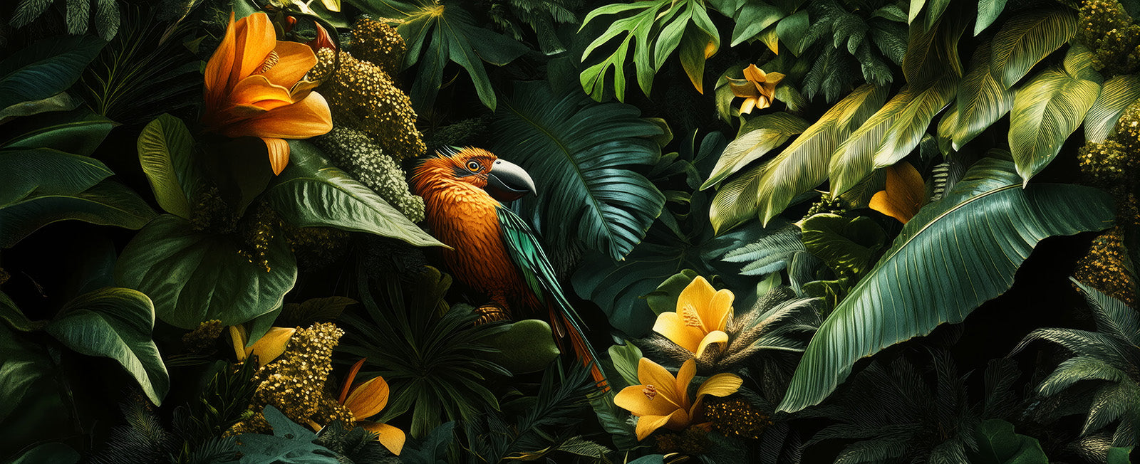 Fototapete Exotischer Vogel im tropischen Regenwald
